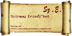 Szirmay Erzsébet névjegykártya