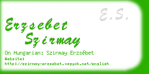 erzsebet szirmay business card